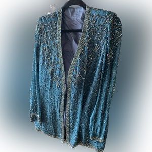 Detailed beaded jacket(color is forest green as in 2nd pic)